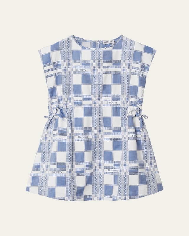 Girl's Trevelle Sleeveless Logo Check Dress, Size 3-14